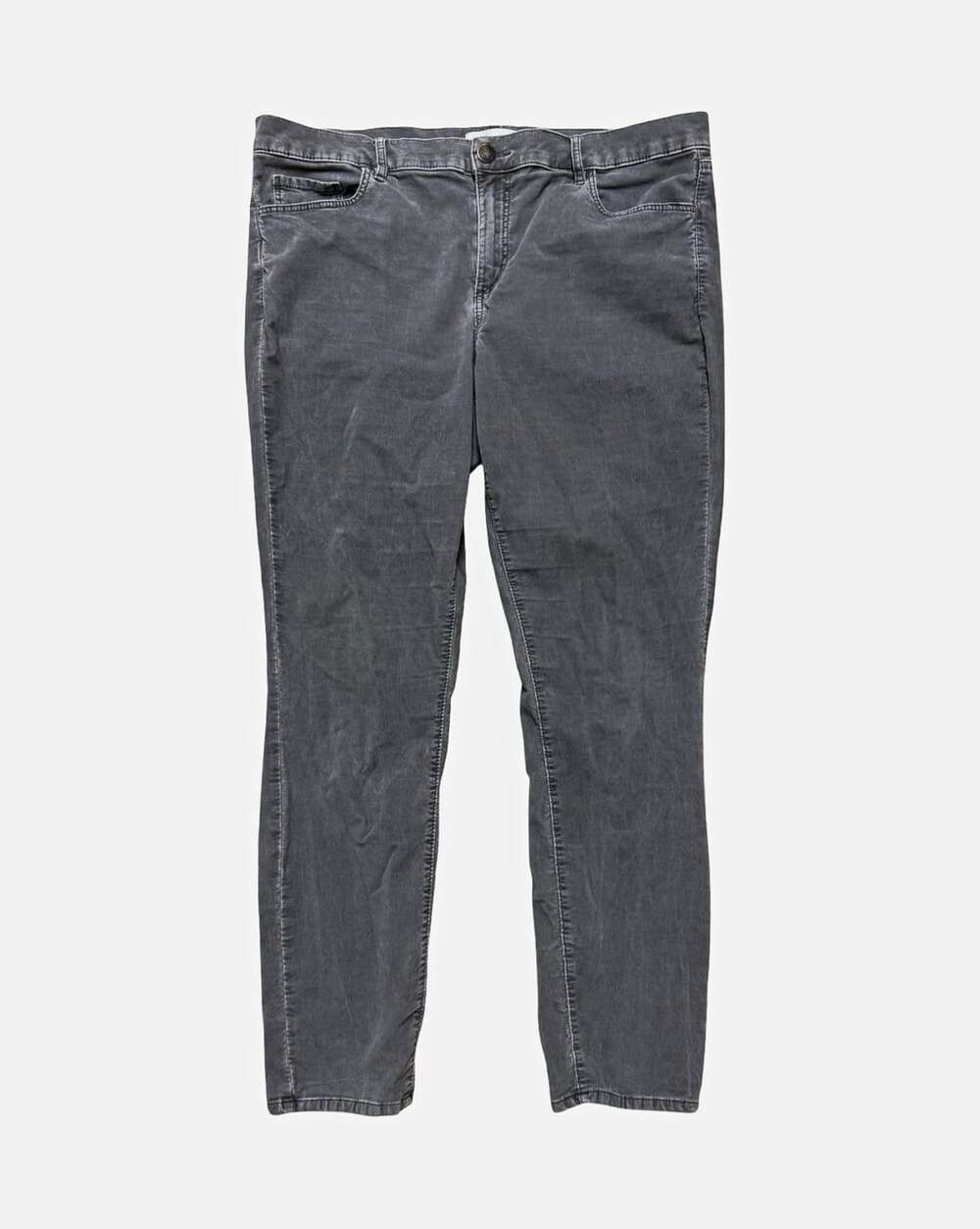 LOFT Modern Skinny Women Gray Velvet Feel Stretch Pants Size ? 28” Inseam